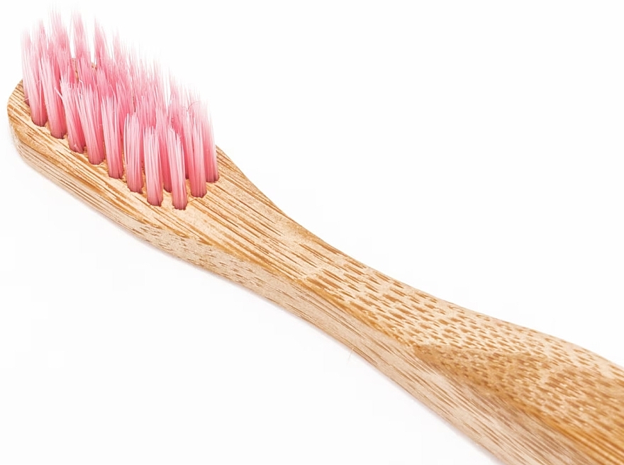 Bamboo Toothbrush, medium, pink bristles - Nordics Bamboo Toothbrush Pink Bristles — photo N3