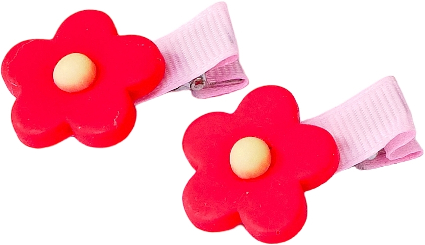 Hair Clip with Flower, red - Lolita Accessories — photo N2