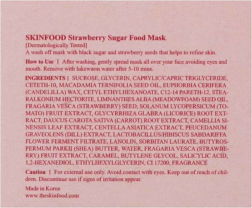 Strawberry & Sugar Face Mask - Skinfood Pore Cleanse & Exfoliate Strawberry Sugar Food Mask — photo N3