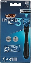 Shaving Razor with 4 Cartridges - Bic Flex 3 Hybrid — photo N1
