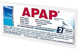 Fragrances, Perfumes, Cosmetics Paracetamol, 2 pcs - Apap 500 mg