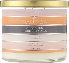 Scented Candle - Nautica Candle Gilded Sun & White Tea Aloe Scented Candle — photo N1