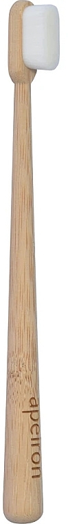 Bamboo Toothbrush with Ultra-Thin Bristles, white - Apeiron Finident Bamboo Toothbrush — photo N1