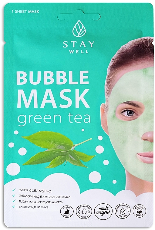 Face Mask - Stay Well Deep Cleansing Bubble Green Tea — photo N1