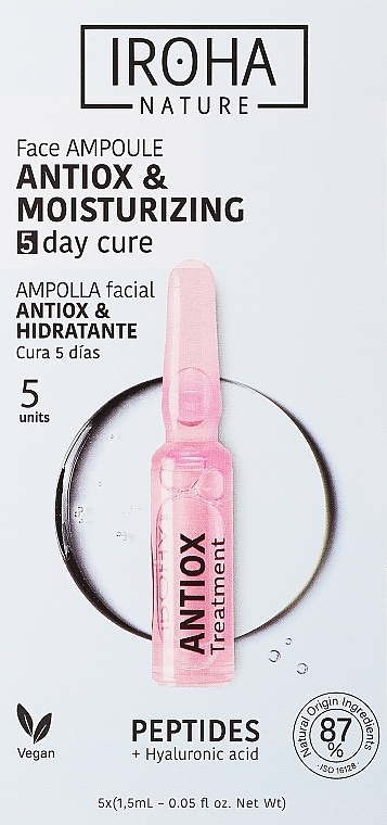 Antioxidant Moisturizing Ampoule - Iroha Nature Active Shot Peptides Antiox Treatment — photo N1
