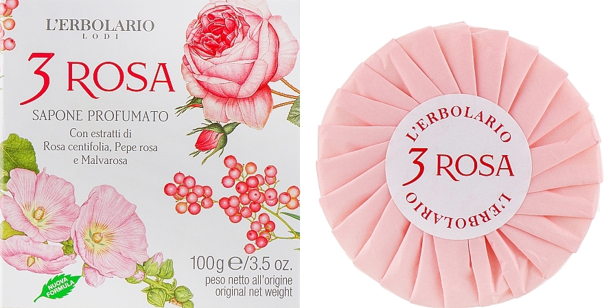 Fragrant Soap "3 Roses" - L'Erbolario 3 Rosa Sapone Profumato — photo N1