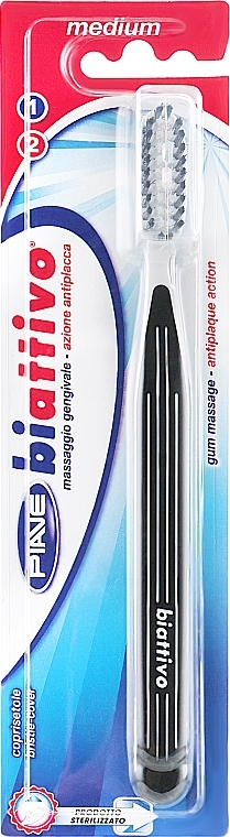 Biattivo Toothbrush, medium, black - Piave Medium Toothbrush — photo N1