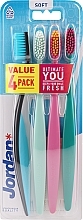 Soft Toothbrush, 4 pcs, mint + black + pink + green - Jordan Ultimate You Soft Toothbrush — photo N2