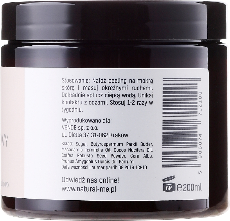 Sugar Body Scrub 'Coffee' - NaturalME — photo N6