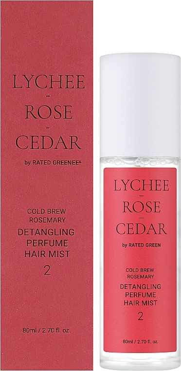 Face-Rose-Cedar Perfumed Hair Mist - Rated Green Cold Brew Rosemary Detangling Perfume Hair Mist 2 — photo N2