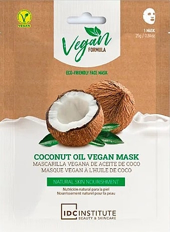 Coconut Oil Sheet Mask - IDC Institute Vegan Formula Coconut Oil Face Mask — photo N1