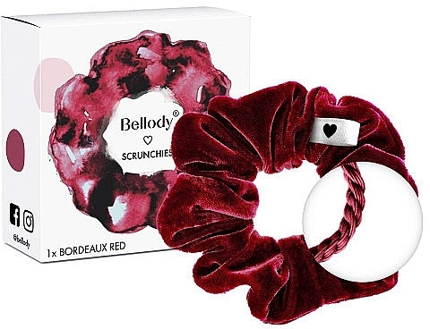 Elastic Hair Band, bordeaux red, 1pc - Bellody Original Scrunchie — photo N2