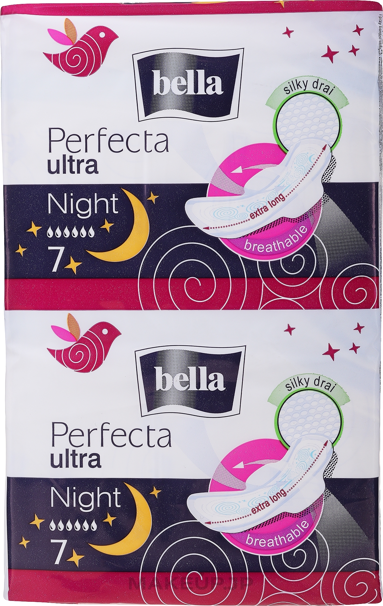 Sanitary Pads Perfecta Ultra Night Silky Drai, 7+7 pcs - Bella  — photo 14 szt.