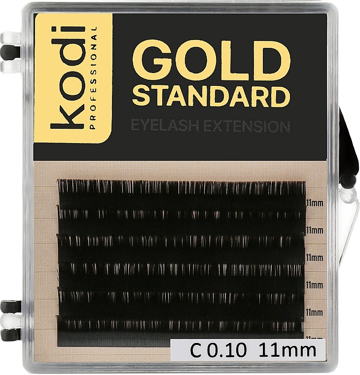 False Lashes Gold Standart C 0.10 (6 rows: 11 mm) - Kodi Professional — photo N1