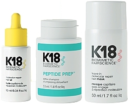 Fragrances, Perfumes, Cosmetics Set - K18 Hair Biomimetic Hairscience Damage Repair Starter Set Kit (oil/10ml + mask/50ml + shamp/53ml)