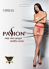 Erotic Tights with Cutout 'Tiopen' 019, 20 Den, red - Passion — photo N1