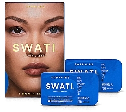 Fragrances, Perfumes, Cosmetics Colored Contact Lenses "Sapphire", 1 month - Swati 1-Month Deep-Sea Blue Coloured Lenses