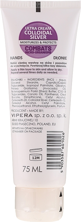 Moisturizing and Protective Hand Cream with Colloidal Silver - Vipera Hand Cream With Silver — photo N2