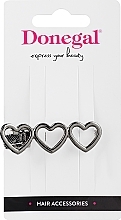 Fragrances, Perfumes, Cosmetics Hair Clip, FA-5626, silver hearts - Donegal