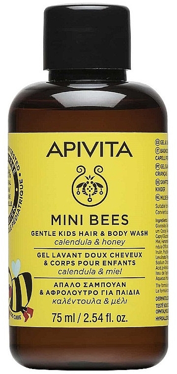 Calendula & Honey Body & Hair Wash - Apivita Mini Bees Gentle Kids Hair & Body Wash — photo N2