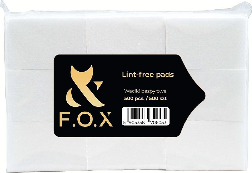 Lint-Free Wipes, 4x6 cm, white - F.O.X Lint-Free Pads — photo N2