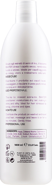 Balm-Conditioner "Flax Seeds" for Dry Hair - Baxter Professional Advanced Hair Care Linseed Oil Conditioner — photo N2