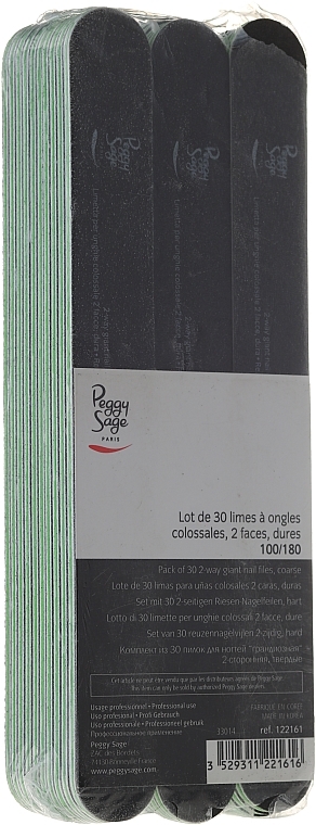 Double-Sided Nail File Set "Grandiose", 100/180, black - Peggy Sage 2-Way Washable Nail Files  — photo N1