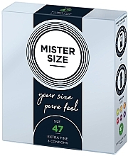 Latex Condoms, 47 size, 3 pcs - Mister Size Extra Fine Condoms — photo N2