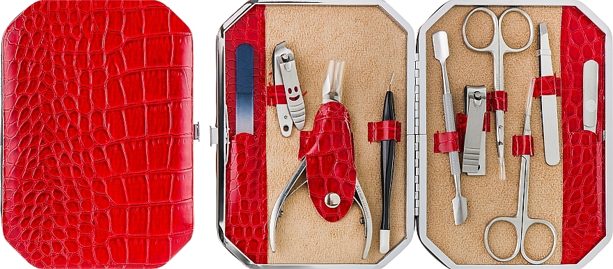 Manicure Set, 10 tools, red - Avenir Cosmetics — photo N1