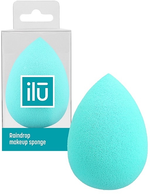 Raindrop Makeup Sponge, turquoise - Ilu Sponge Raindrop Turquoise — photo N1