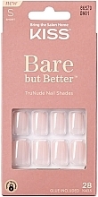 False Nails Set with Glue, short - Kiss Bare But Better Nails Nudies — photo N2