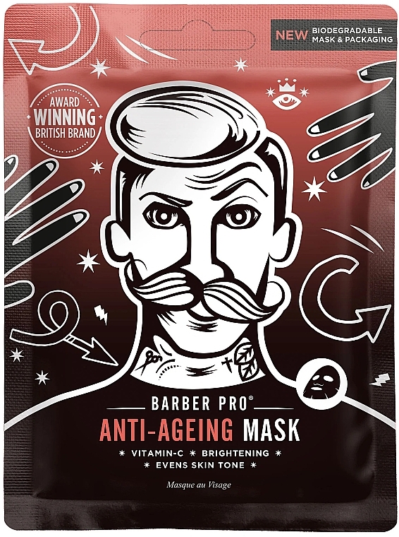 Anti-Aging Face Mask - BarberPro Anti-Ageing Face Sheet Mask — photo N1