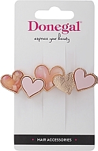 Fragrances, Perfumes, Cosmetics Hair Clip, FA-5712+1, with pink hearts - Donegal