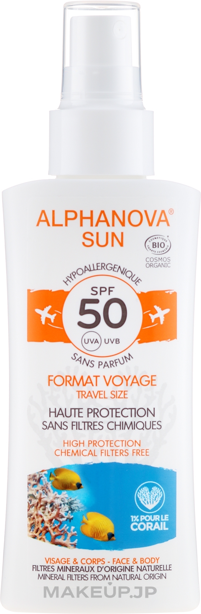 Sunscreen Spray - Alphanova Sun Bio SPF50 Spray Voyage — photo 90 g