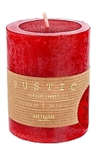 Fragrances, Perfumes, Cosmetics Scented Candle "Winter Village", 7x9 cm, red - Artman Rustic Winter