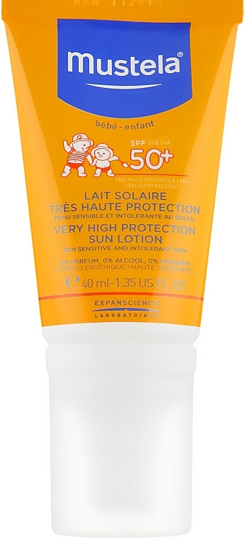 Very High Protection Facial Sun Lotion - Mustela Bebe Enfant Very High Protection Sun Lotion SPF 50+ — photo N2