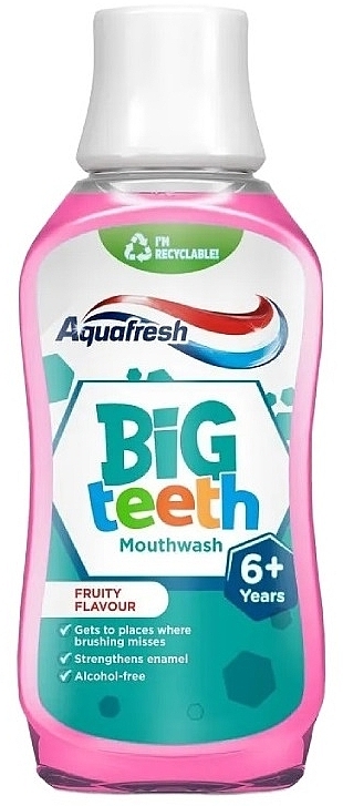 マウスウォッシュ、フルーティーミント味 - Aquafresh Big Teeth 6+ Years Fruity Mint Flavour — photo N1