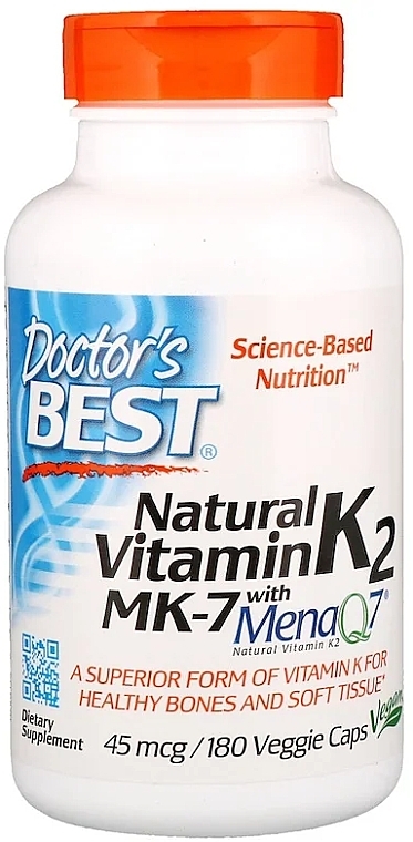 Natural Vitamin K2 MK-7 with MenaQ7m 45mcg, capsules - Doctor's Best — photo N2