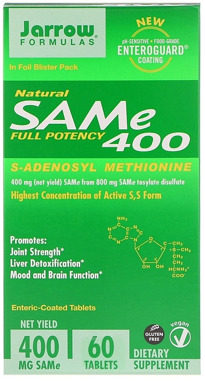 S-Adenosyl Methionine, 400mg, tablets - Jarrow Formulas SAM-e 400 (S-Adenosyl-L-Methionine) 400 mg — photo N2