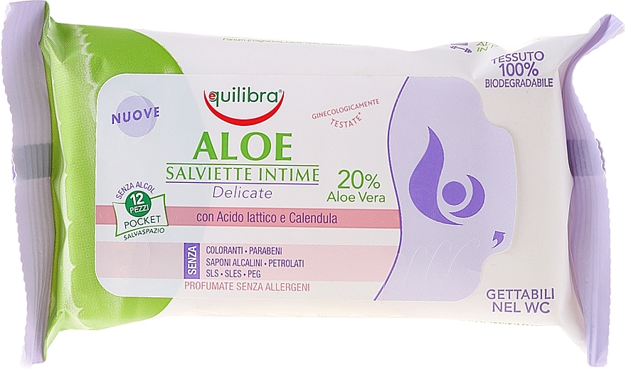 Aloe Intimate Wipes - Equilibra Aloe Intimate Wipes — photo N2