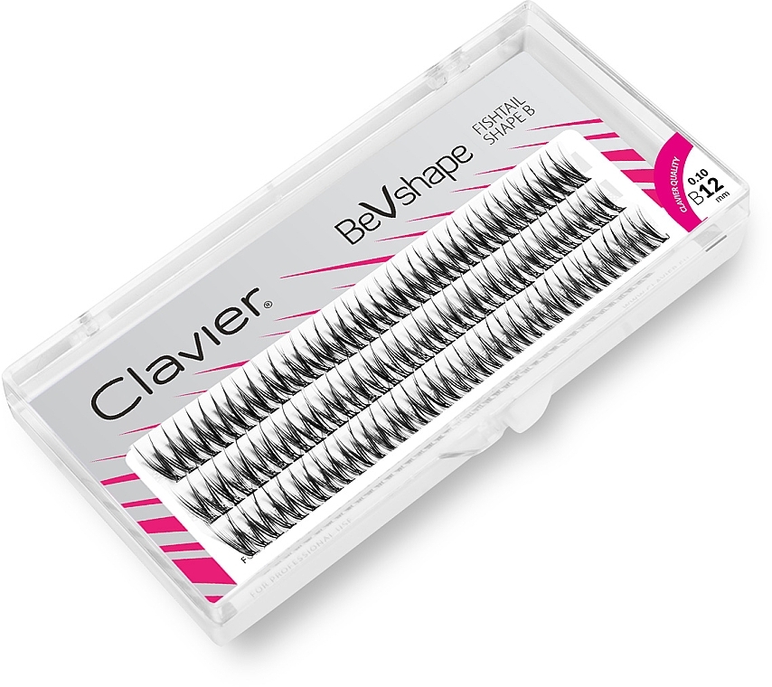 Individual False Lashes, 12 mm - Clavier Be V Shape — photo N1