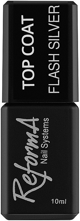 Glossy Top Coat - ReformA Nail Systems Top Coat Flash Silver — photo N1