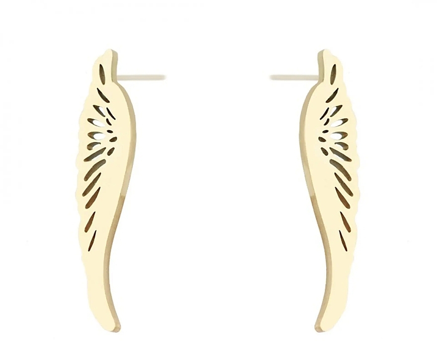 Stainless Steel Earrings 'Unobvious Wings' - Ecarla — photo N1