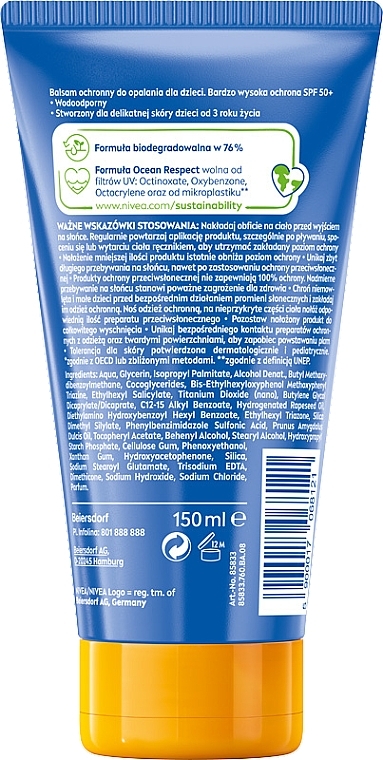 Sunscreen Water-resistant Cream for Kids - Nivea Sun Kids Ultra Protect & Play Sun Cream SPF50+ — photo N2