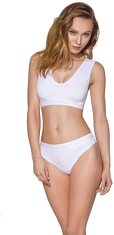 Cotton Brazilian Panties PS005, white - Passion — photo N3