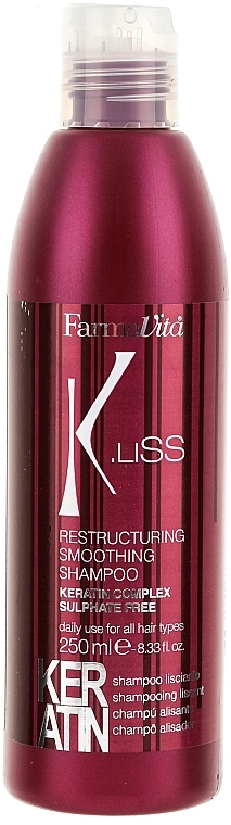 Straightening Keratin Shampoo - Farmavita K.Liss Restructuring Smoothing Keratin Shampoo — photo N1