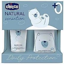 Set - Chicco Natural Sensation Daily Protection Set (b/cr/100ml + gel/wash/200ml) — photo N1