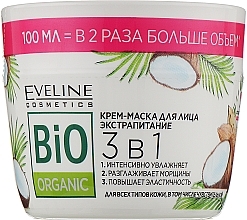 Fragrances, Perfumes, Cosmetics Facial Cream Mask 3in1 "Extra Nourishment" - Eveline Cosmetics Bio Organic