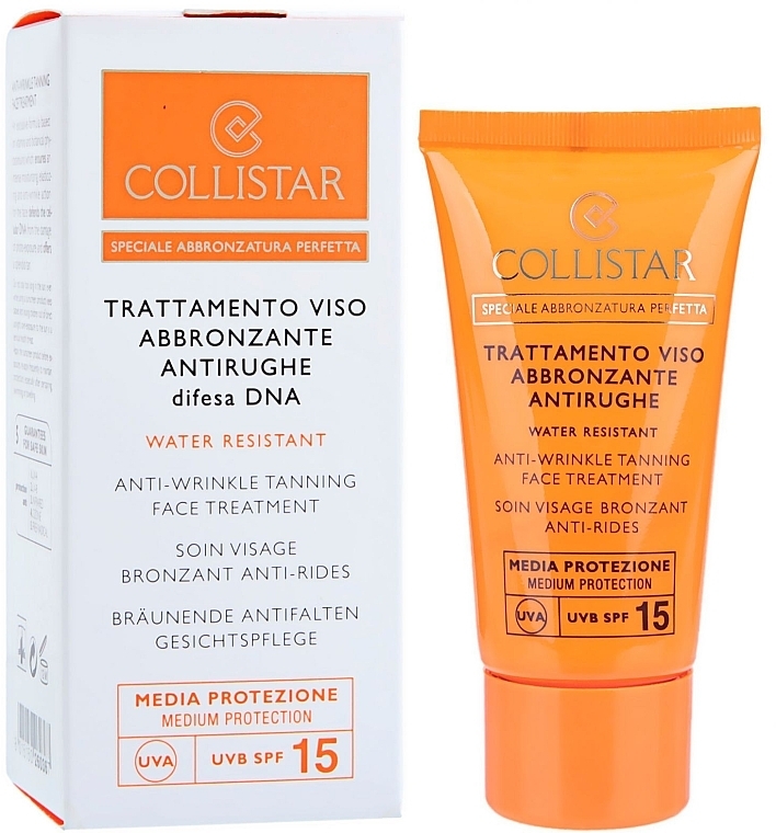 Cell DNA Protective Anti-Wrinkle Taning Face Treatment Sun Cream - Collistar Speciale Abbronztura Perfetta Anti-Wrinkle Tanning Face Treatment SPF15 — photo N1