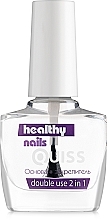 Fragrances, Perfumes, Cosmetics Base+2in1 Top - Quiss Healthy Nails №5 Double Use 2in1